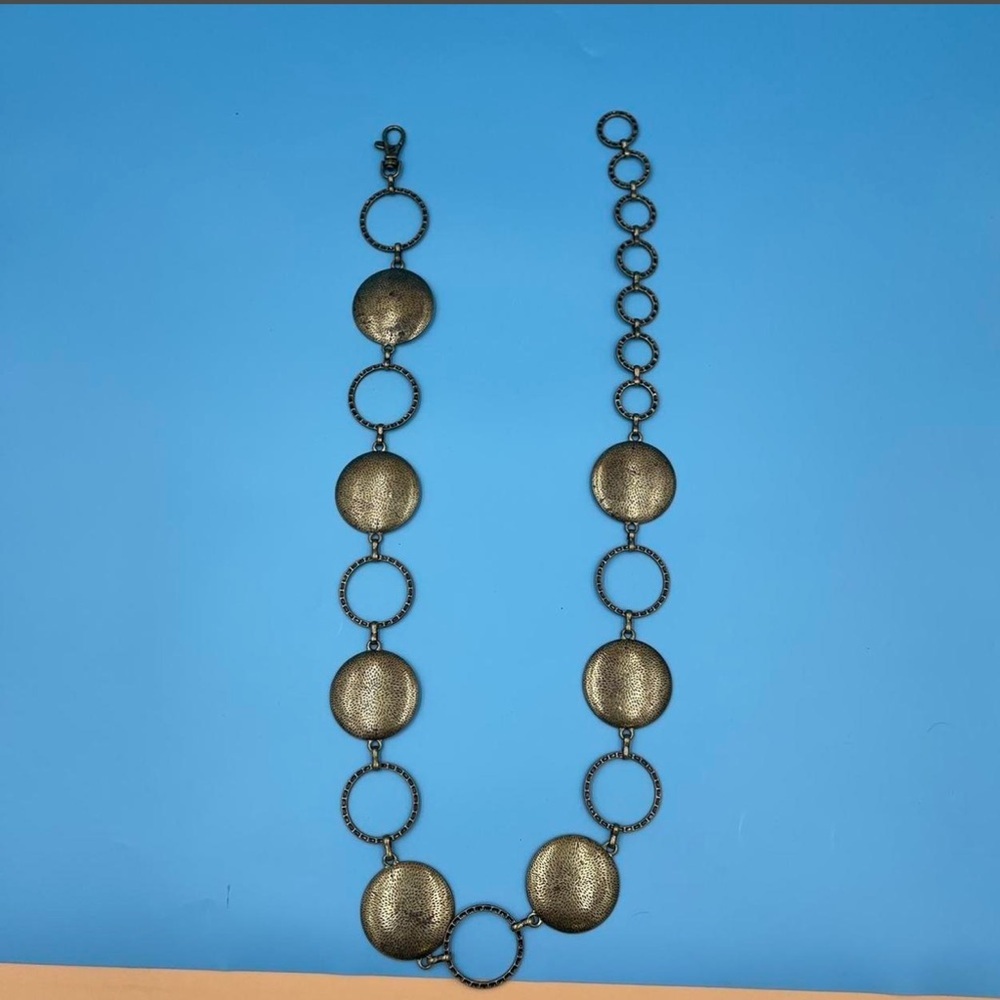 Vintage Chain Metal Engraved Hardware Belt - Picture 3 of 5
